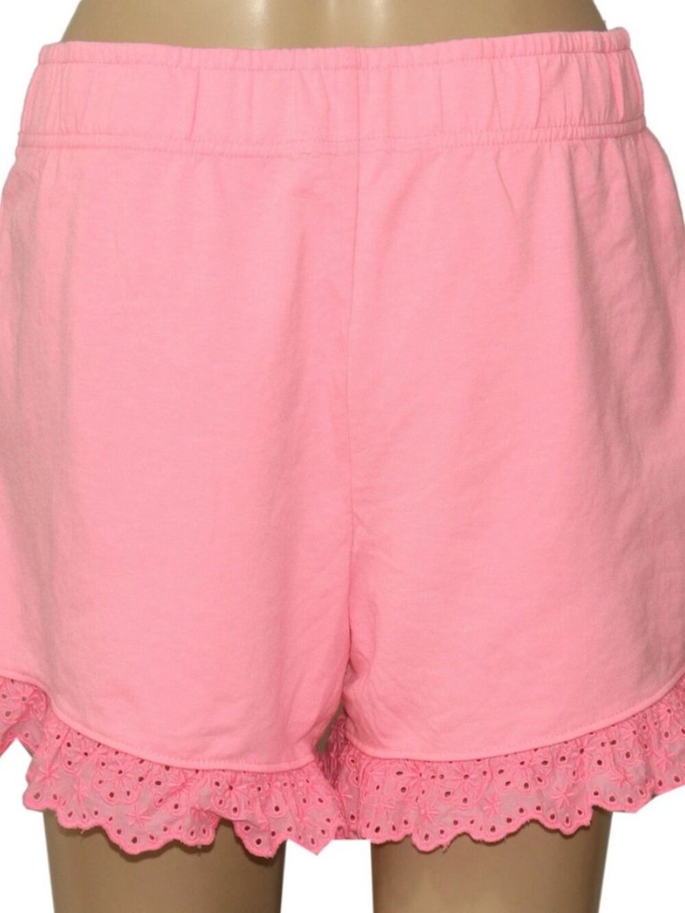 Lilly Pulitzer Kylar Ruffle Knit Shorts Eyelet Embroidered Pocket L - Picture 3 of 5
